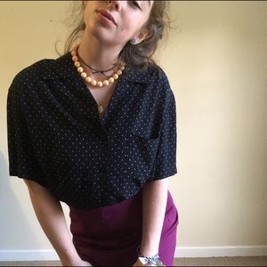 Vintage polka dot blouse