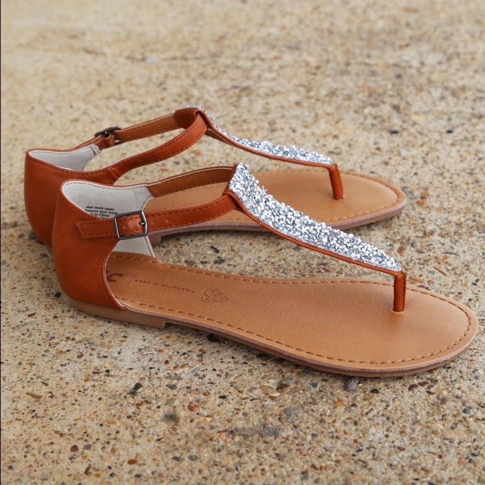 Glitter Encrusted T-Strap Sandal - Picture 3 of 8