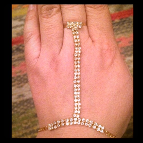 NASTY GAL RHINESTONE RING BRACELET SET - Picture 2 of 5