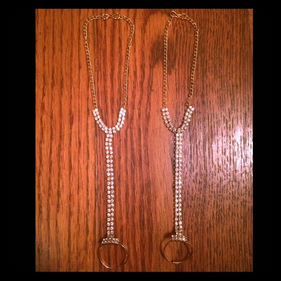 NASTY GAL RHINESTONE RING BRACELET SET - Picture 3 of 5