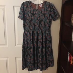 LulaRoe Amelia Peacock Feather UNICORN