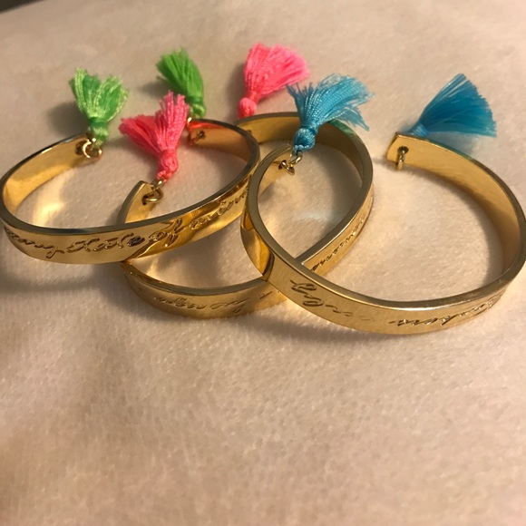 Lilly Pulitzer Jewelry - Lilly Pulitzer tassel bangle bracelets gold cuffs