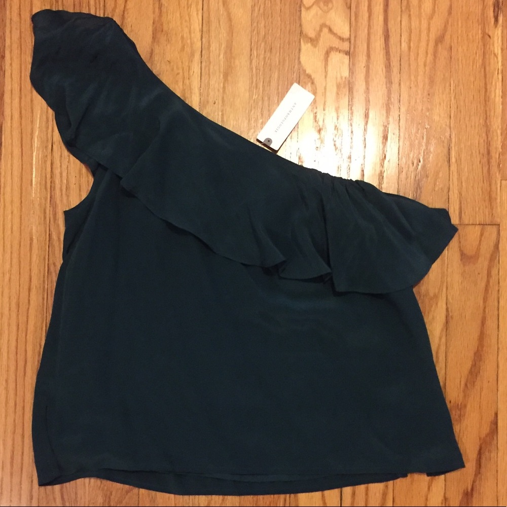 NWT Anthropologie Silk One Shoulder Top