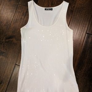 APT 9 sequence white tank top