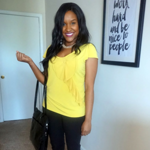 🎉Worthington Canary Yellow Embellished Blouse