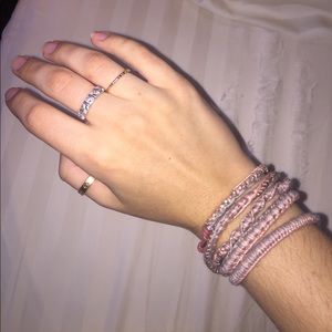 Chan luu grey/pink with gold stones wrap bracelet