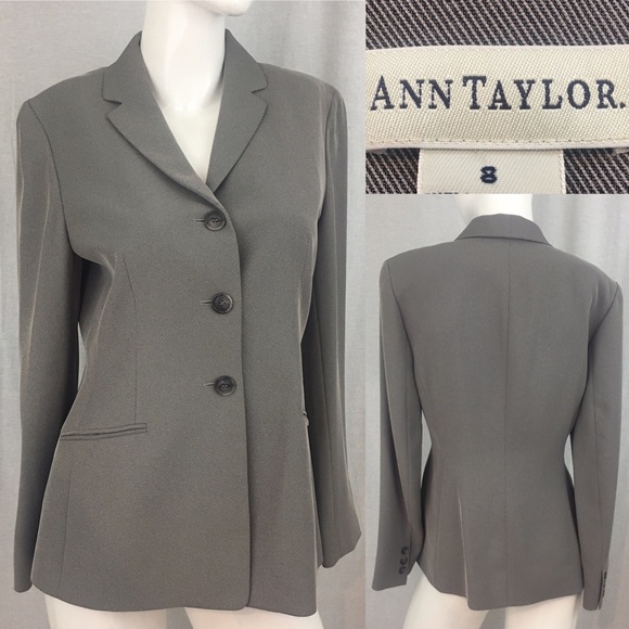 Ann Taylor Jackets & Blazers - 🍒Sz 8 Ann Taylor 3 Button Gray Suit Blazer Jacket