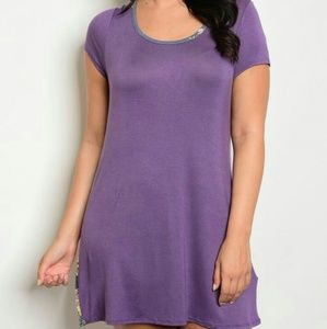 Plus Size Purple Floral Dress