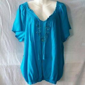 Embroidered Peasant Top 22W-24W