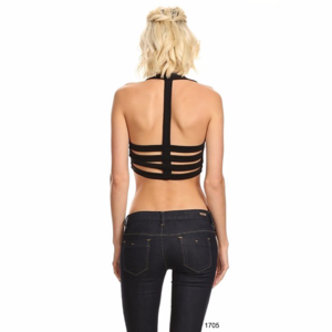 Strappy Back Caged Lace Bralette - Black Strappy Back Caged Lace Bralette - Black