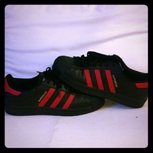 Adidas red and black and gold
