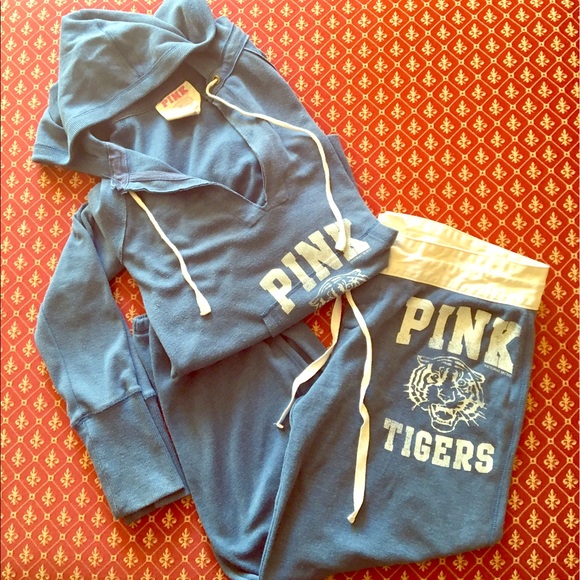 PINK Victoria's Secret Pants - Victoria's Secret PINK Hoodie & Capri Sweats Set