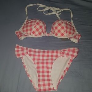 Aerie Pink Gingham Bikini NWT