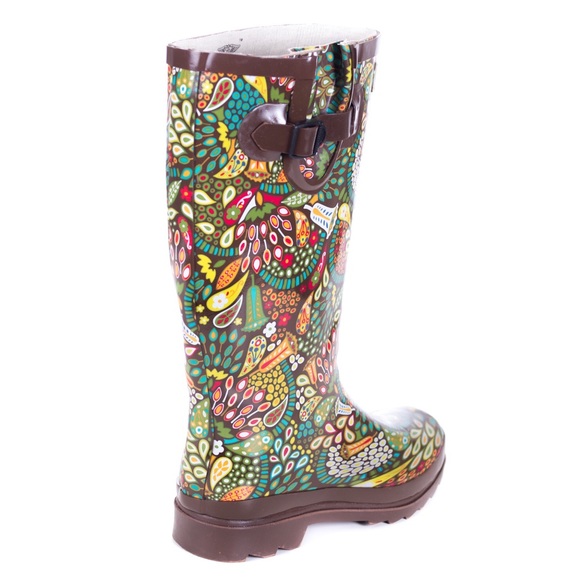 Forever Young Shoes Womens Rubber Rain Boots Rainforest Design