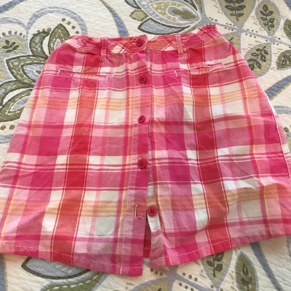 Lands end kids plaid soft cotton skirt