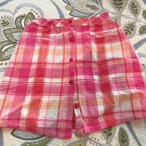 Lands end kids plaid soft cotton skirt