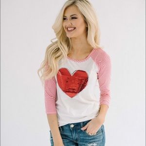 NWOT ❤️ Sequin Heart Top ❤️