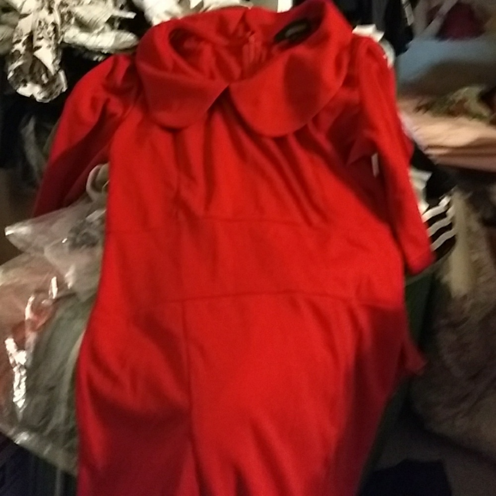 NWOT Retro red peter pan collar dress