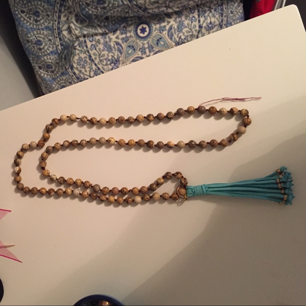 beaded tassel necklace