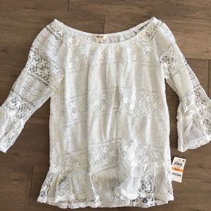 Style & Co lace off the shoulder femme top