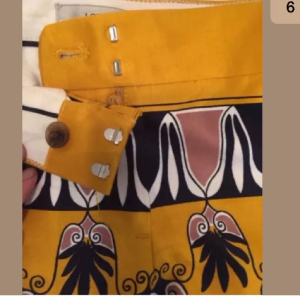J Crew yellow scroll print 3" Shorts size 6 As New - Picture 5 of 6