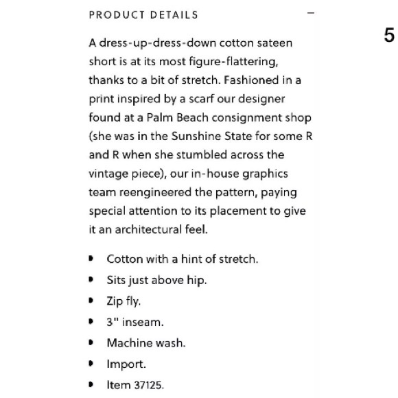 J Crew yellow scroll print 3" Shorts size 6 As New - Picture 6 of 6