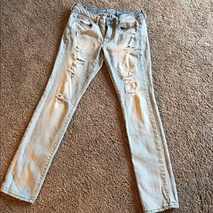 American eagle acid wash distressed ankle Capri
