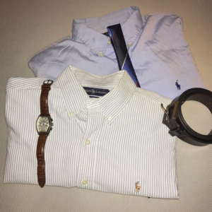 Two (2) XL Men's Polo Button Down Shirts Blue