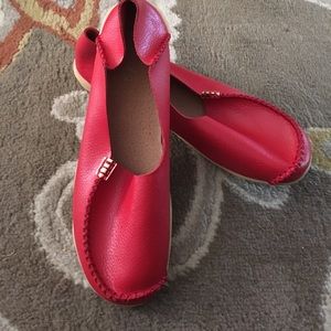 Red Leather Loafers