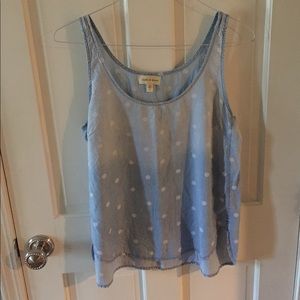 Cloth&Stone Gradient Chambray Polka Dot Tank Top