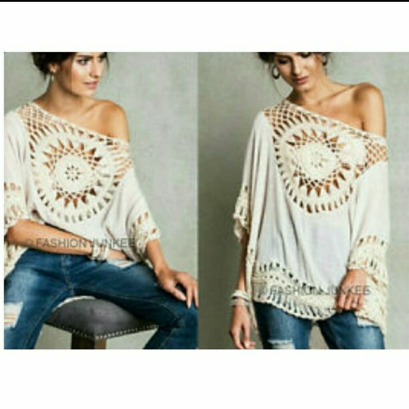 Hi hi crochet oversized top sexy - Picture 2 of 3