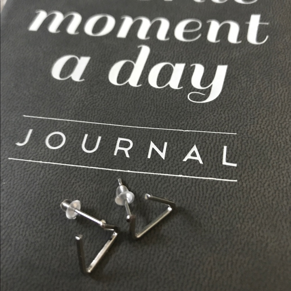 Silver plated open triangle posts