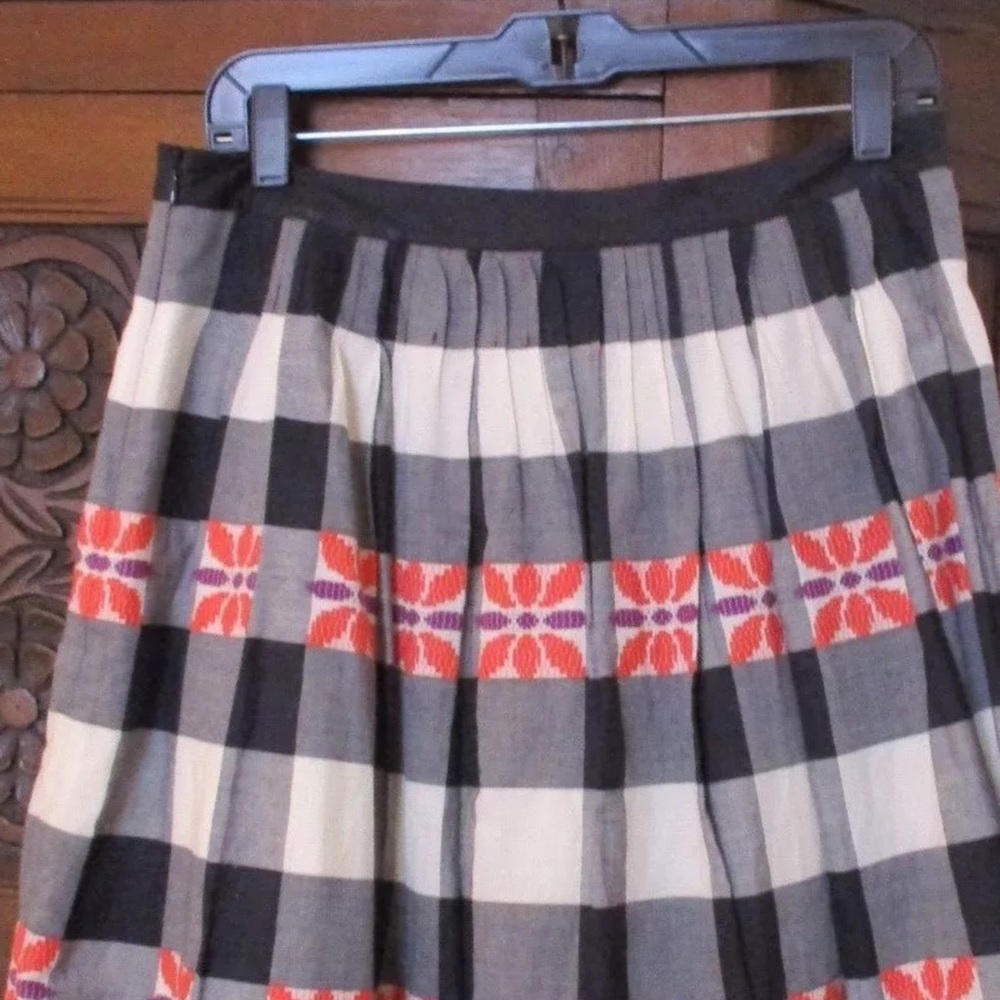 ❌SOLD❌ Anthropologie "Floreat" Embroidered plaid - Picture 3 of 4