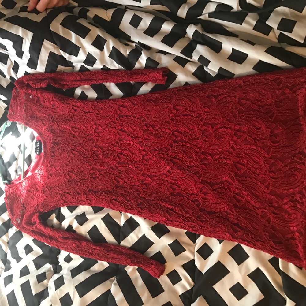 Red lace dress