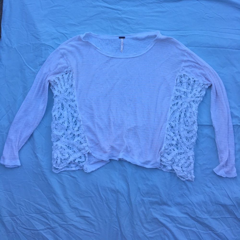 White Free People Lace Long Sleeve