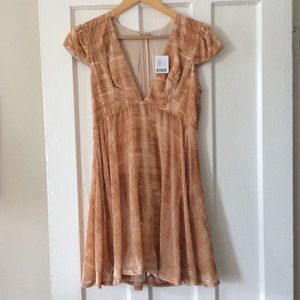 Urban Outfitters peach velvet dress