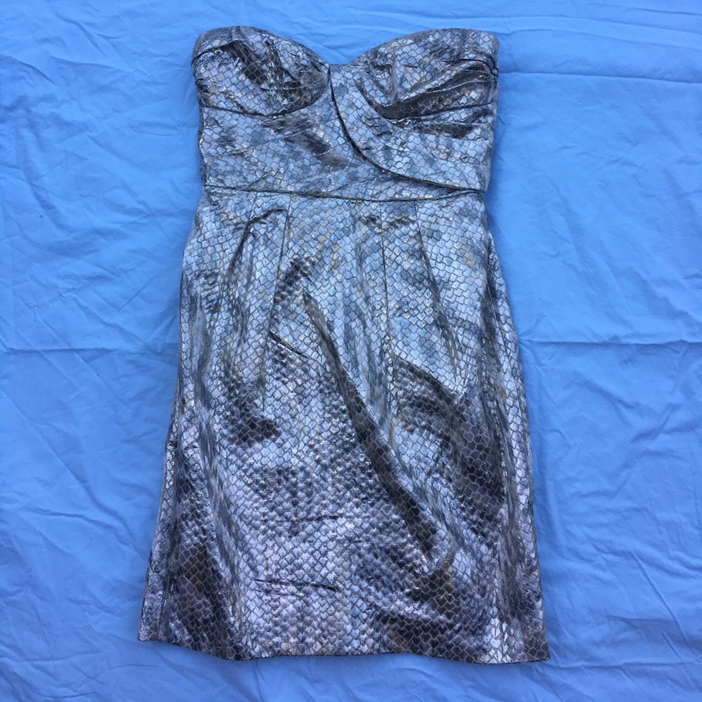 Silver Snakeskin Minidress