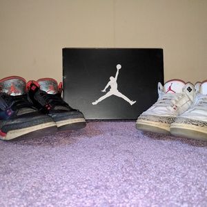 Nike Air Jordan 3s Cements 6.5Y and Crimsons 7Y