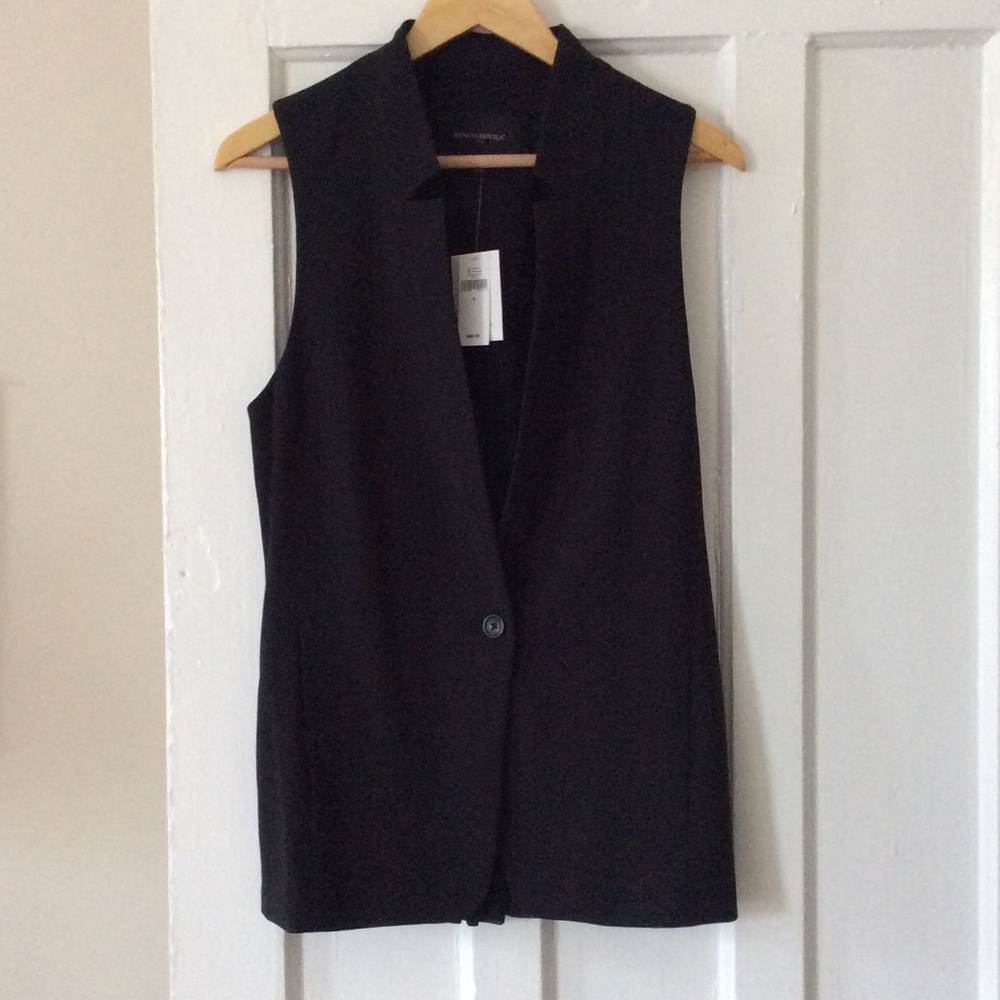 Banana Republic black vest with chiffon back