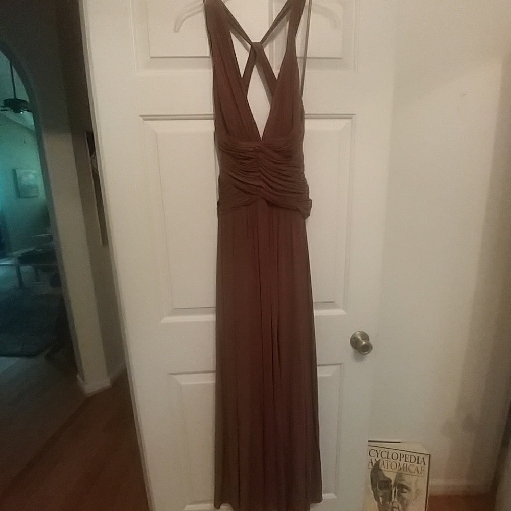 BCBG Max Azria floor length halter dress