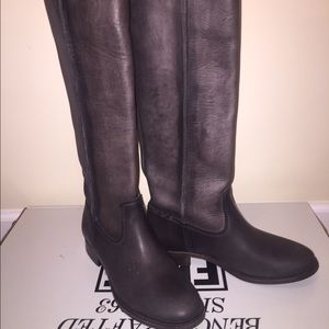 Frye Cara Tall smoke leather boots