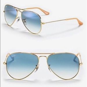 Ray Ban Classic Aviators in Gradient Blue & Gold
