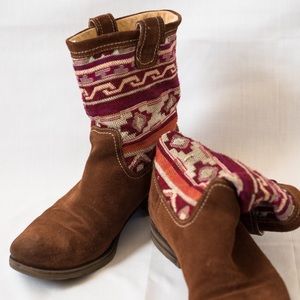 Patterned Brown Boot W9 // Naturalizer Basha
