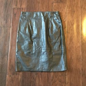 Black Leather Pencil Skirt (Real leather)