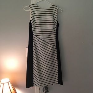 Navy and white cocktail dress