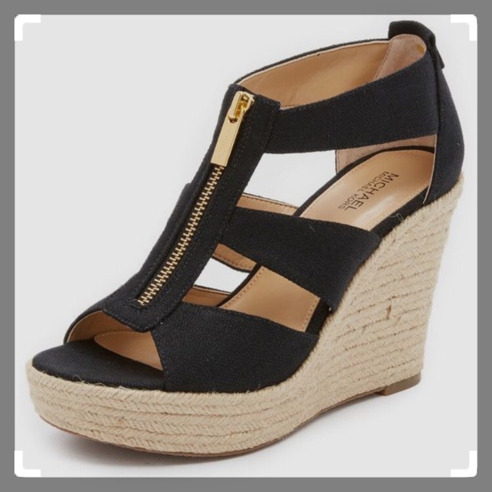 Michael Kors Platform Damita Wedge Sandal in Black