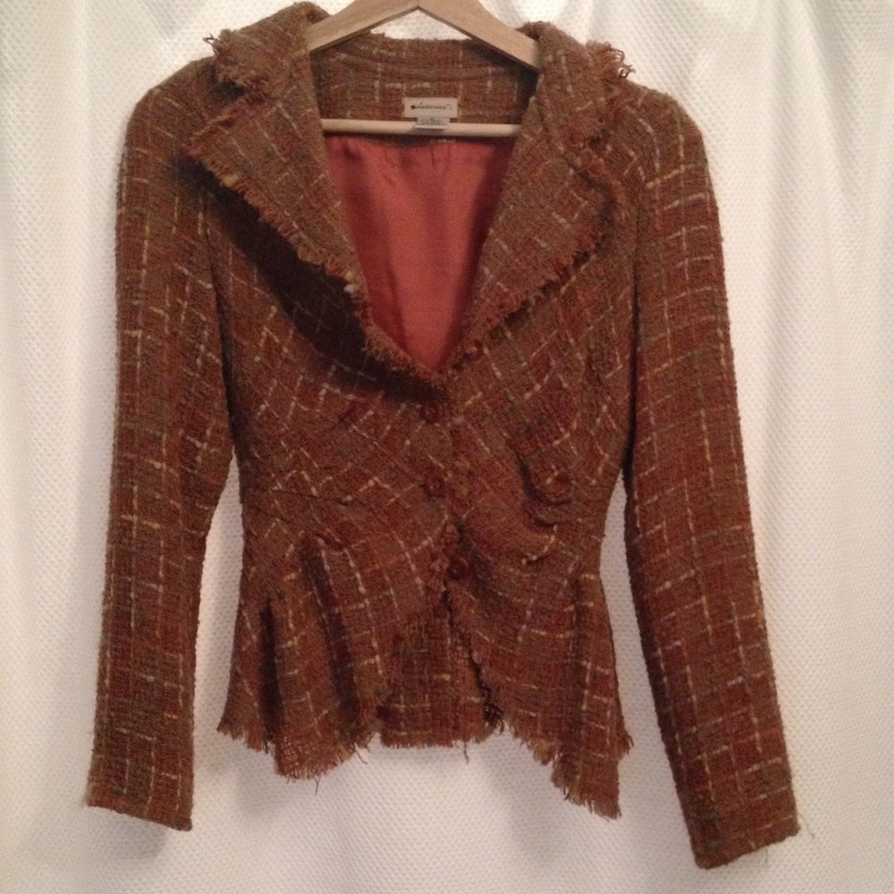 Anthropologie brand "Elevenses" Twill blazer.