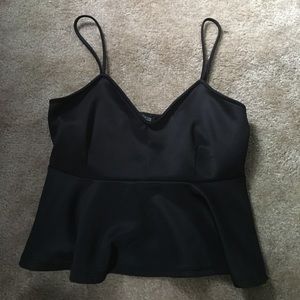 Black peplum tank top