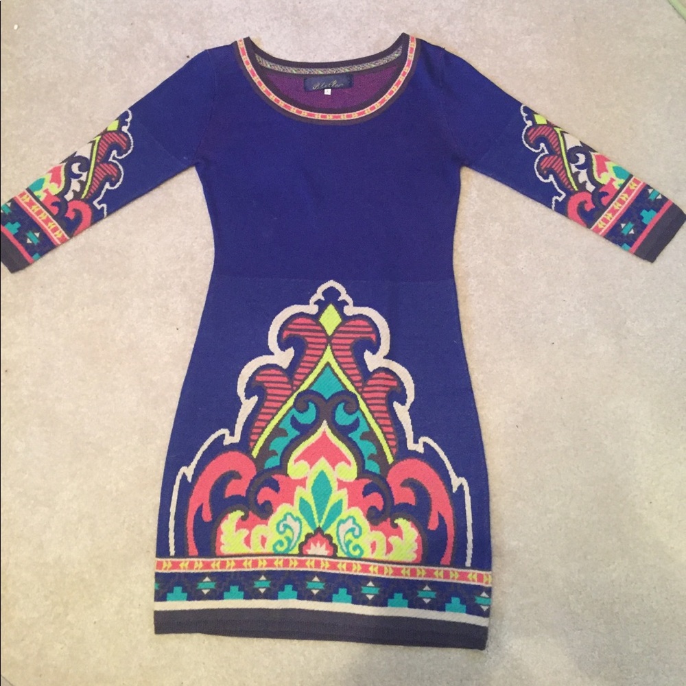Blue Rain Sweater Dress