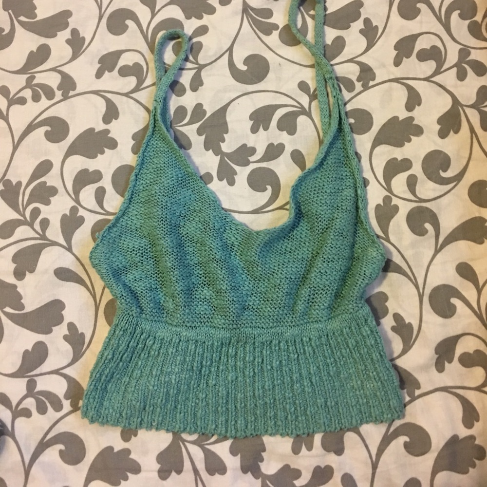 Blue crop top